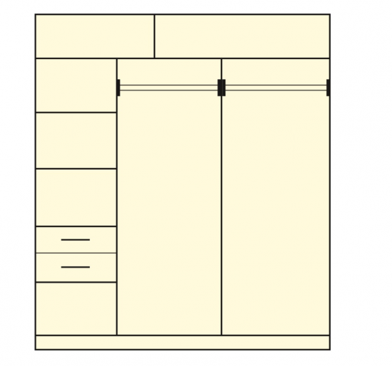 Шкаф купе "РАУМ" ДД + ящики Веста 1,6