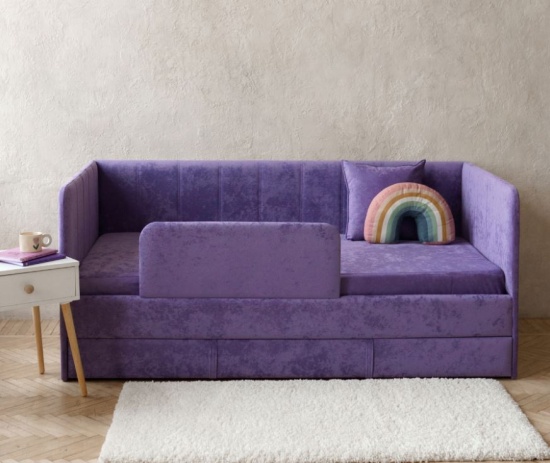 Детский диван-кровать DREAM line 90*180 в полоску с матрасом и чехлом