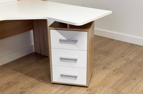 Стол компьютерный 1200 угловой с надстройкой и стеллажом Лайт 2