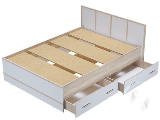 Кровать 1.4 LIGHT МС Сакура+ проложки ЛДСП 1400(белая шагрень)