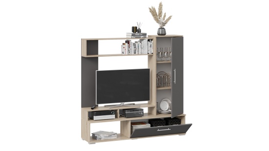 Стенка Сиена Дуб Сонома/Графит серый