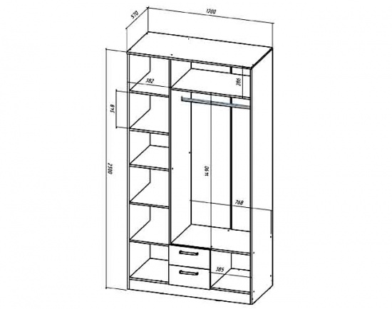 Шкаф 3х ств. серия Коста-Рика