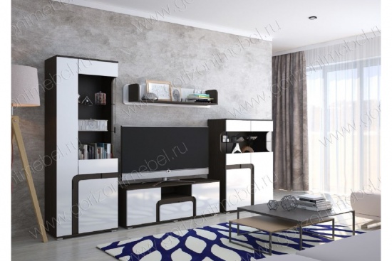 Стенка Марсель Венге/Белый глянец