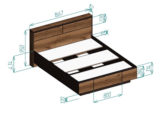 Кровать двойная 1,6*2,0 Берген