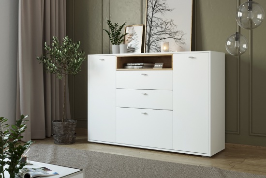 Комод Ланс К 303 дуб бунратти/белый