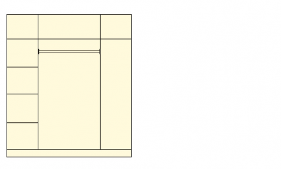 Шкаф распашной со штангой и полками 1,6м