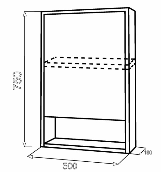 Шкаф навесной с зеркалом "Комбо" 50