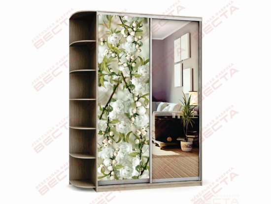Шкаф-купе 1,1м фотопечать/зеркало+терминал