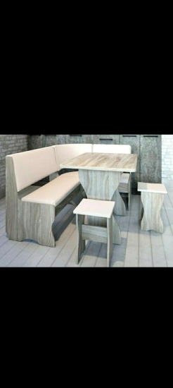 Кухонный уголок "Миссия"-V, ясень светл., кз беж