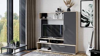 Стенка Сиена Дуб Сонома/Графит серый