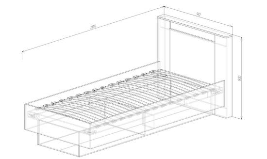 Кровать 900 Бостон+ортопедическая решетка 900