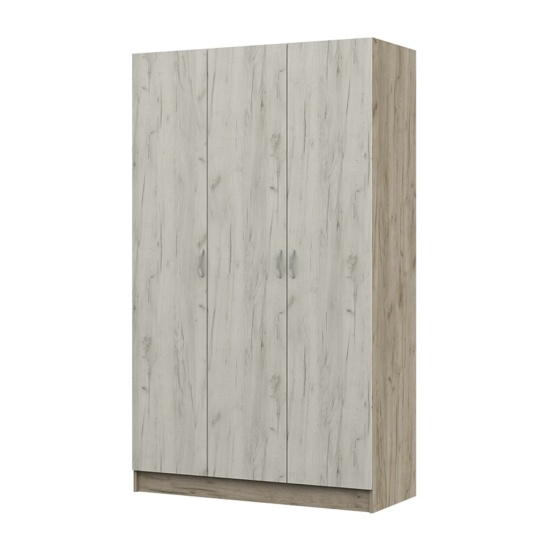 Басса Шкаф 3-х створчатый ЛДСП ШК 557 дуб крафт серый/дуб крафт белый