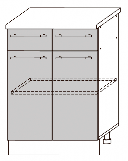 Кельн шкаф нижн. с 2-мя ящ. ШН2Я 600(без стол.)