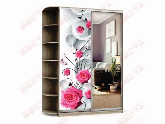 Шкаф-купе 1,1м фотопечать/зеркало+терминал