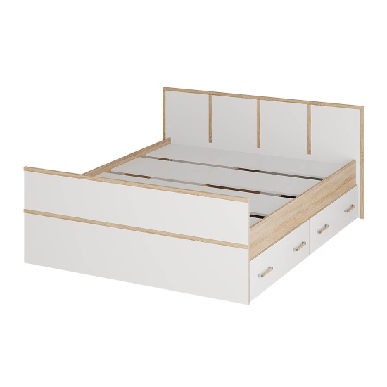 Кровать 1.4 LIGHT МС Сакура+настил ЛДСП 1400(белая шагрень)