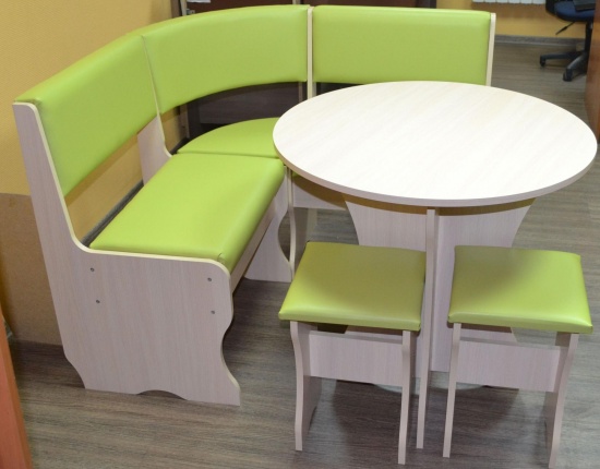 Кухонный уголок Лотос, дуб выбелен к/з Basel Green