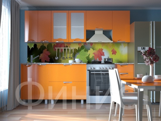 Кухня Мадена Оранжевая (без столешницы)