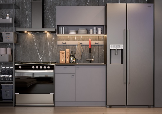 Кухонный Гарнитур "Энни" (1,0 м)  Графит серый/Черный				